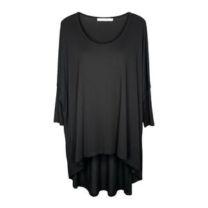 Testimony Los Angeles Black Long-Sleeve Tunic blouse size Small minimalist layer